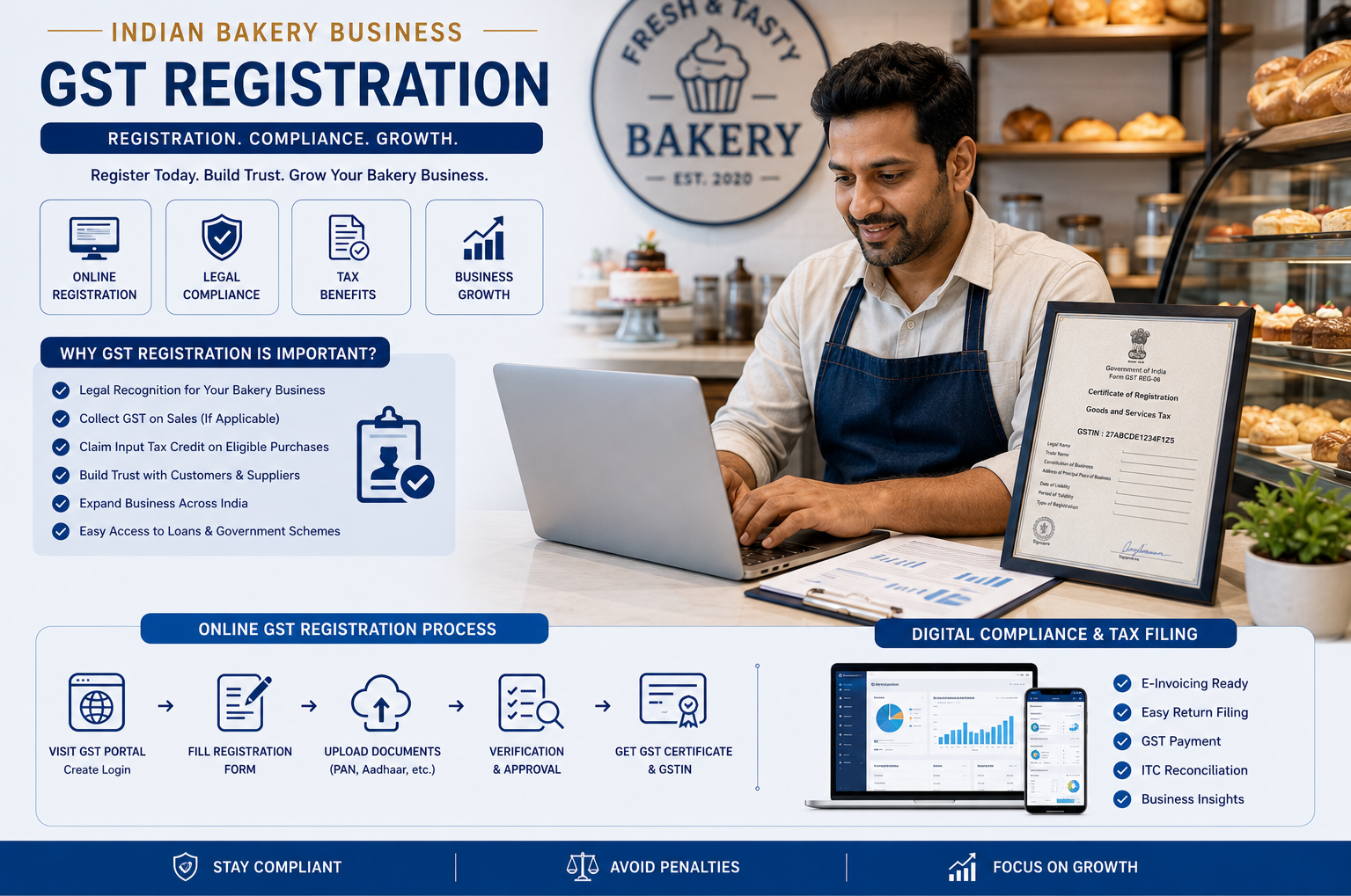 GST registration process for Indian bakery business
